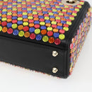 Christian Dior Chain Lady Dior Bag Leather 2way Multicolor Gold Auth 169657SM-14