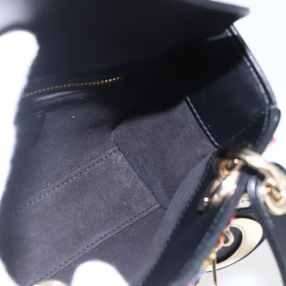 Christian Dior Chain Lady Dior Bag Leather 2way Multicolor Gold Auth 169657SM