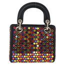 Christian Dior Chain Lady Dior Bag Leather 2way Multicolor Gold Auth 169657SM-3