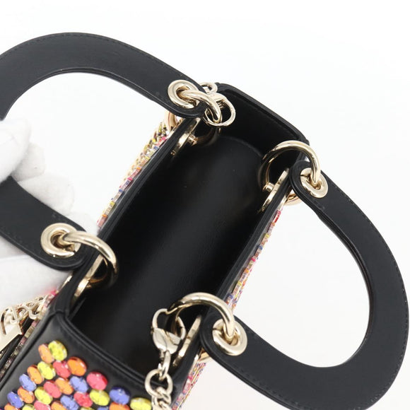 Christian Dior Chain Lady Dior Tasche Leder 2-Wege Multicolor Gold Auth 169657SM