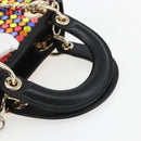 Christian Dior Chain Lady Dior Tasche Leder 2-Wege Multicolor Gold Auth 169657SM-7