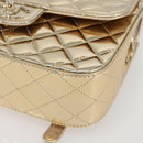 CHANEL Matelasse Backpack Patent leather Gold CC Auth 169659SM-12