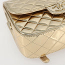 CHANEL Matelasse Backpack Patent leather Gold CC Auth 169659SM-13