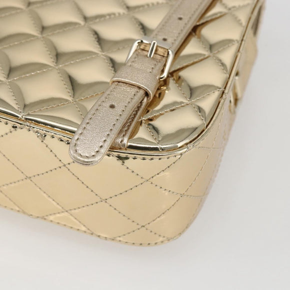 CHANEL Matelasse Backpack Patent leather Gold CC Auth 169659SM