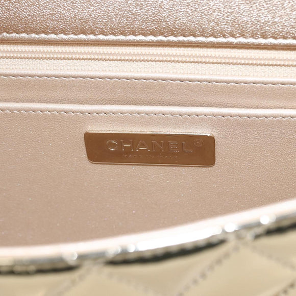 CHANEL Matelasse Backpack Patent leather Gold CC Auth 169659SM