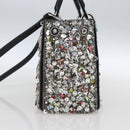 Christian Dior Sequin Lady Dior Hand Bag Leather 2way Black Silver Auth 169660SM-4