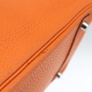 HERMES Birkin 30 Hand Bag Togo Orange Silver Auth 169662SM-14