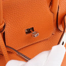 HERMES Birkin 30 Hand Bag Togo Orange Silver Auth 169662SM-19