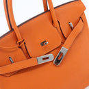 HERMES Birkin 30 Hand Bag Togo Orange Silver Auth 169662SM-20