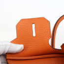 HERMES Birkin 30 Hand Bag Togo Orange Silver Auth 169662SM-23