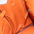 HERMES Birkin 30 Hand Bag Togo Orange Silver Auth 169662SM-28