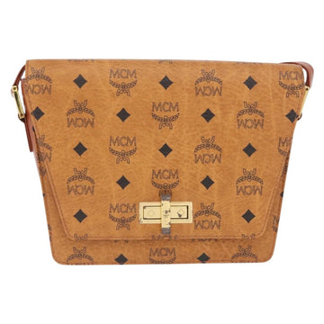 MCM Vicetos Logogram Shoulder Bag PVC Leather Brown Gold Auth 169673 - 0