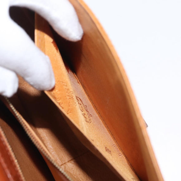 MCM Vicetos Logogram Shoulder Bag PVC Leather Brown Gold Auth 169673