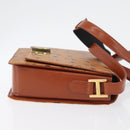MCM Vicetos Logogram Shoulder Bag PVC Leather Brown Gold Auth 169673-4