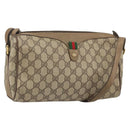 GUCCI GG Supreme Web Sherry Line Bag PVC Beige Gold 89 02 017 Auth 169674-1
