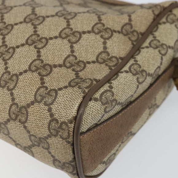 GUCCI GG Supreme Web Sherry Line Bag PVC Beige Gold 89 02 017 Auth 169674