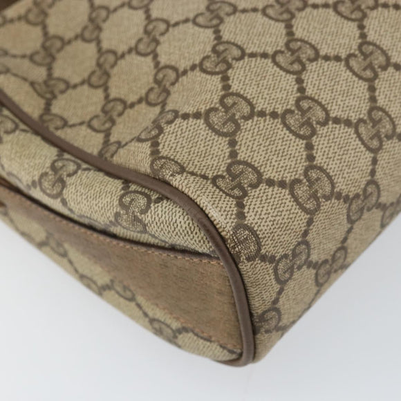 GUCCI GG Supreme Web Sherry Line Bag PVC Beige Gold 89 02 017 Auth 169674