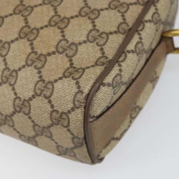 GUCCI GG Supreme Web Sherry Line Bag PVC Beige Gold 89 02 017 Auth 169674