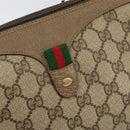 GUCCI GG Supreme Web Sherry Line Bag PVC Beige Gold 89 02 017 Auth 169674-14