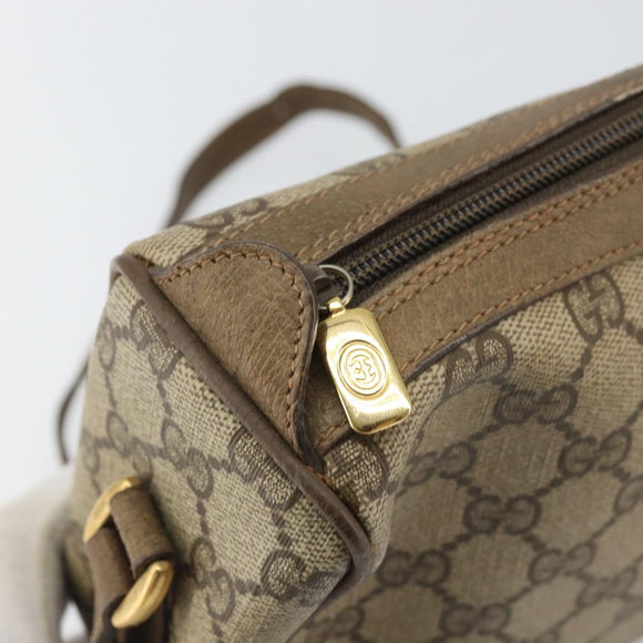 GUCCI GG Supreme Web Sherry Line Bag PVC Beige Gold 89 02 017 Auth 169674