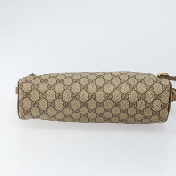 GUCCI GG Supreme Web Sherry Line Bag PVC Beige Gold 89 02 017 Auth 169674