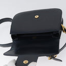 GUCCI Shoulder Bag Leather Navy Gold Auth 169677-19