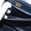 GUCCI Shoulder Bag Leather Navy Gold Auth 169677-24