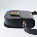 GUCCI Shoulder Bag Leather Navy Gold Auth 169677-3