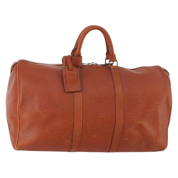 LOUIS VUITTON Epi Keepall 50 Boston Bag Brown M42968 LV Auth 169690
