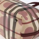 BURBERRY Nova Check Tote Bag PVC Leather Beige Auth 169694-15
