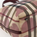 BURBERRY Nova Check Tote Bag PVC Leather Beige Auth 169694-16