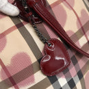 BURBERRY Nova Check Tote Bag PVC Leather Beige Auth 169694-10