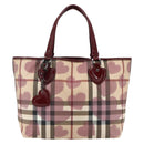 BURBERRY Nova Check Tote Bag PVC Leather Beige Auth 169694-13