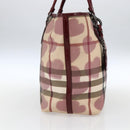 BURBERRY Nova Check Tote Bag PVC Leather Beige Auth 169694-3