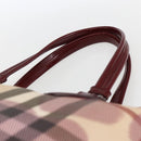 BURBERRY Nova Check Tote Bag PVC Leather Beige Auth 169694-8