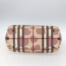 BURBERRY Nova Check Tote Bag PVC Leather Beige Auth 169694-5