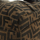 FENDI Zucca Canvas Fendines Body Bag Black Brown Auth 169704M-19