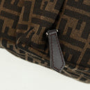 FENDI Zucca Canvas Fendines Body Bag Black Brown Auth 169704M-22