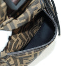 FENDI Zucca Canvas Fendines Body Bag Black Brown Auth 169704M-23