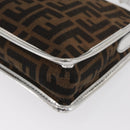 FENDI Zucca Canvas Shoulder Bag Black Brown Auth 169711V-17