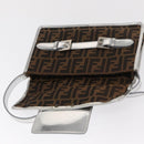 FENDI Zucca Canvas Shoulder Bag Black Brown Auth 169711V-9