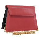 Salvatore Ferragamo Chain Shoulder Bag Leather Pink Gold Auth 169714-1