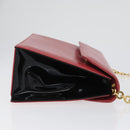 Salvatore Ferragamo Chain Shoulder Bag Leather Pink Gold Auth 169714-3