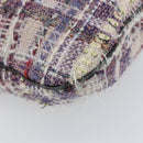 CHANEL Chain Camelia Shoulder Bag Tweed Multicolor Silver CC Auth 169721SAV-17