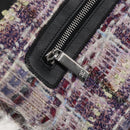 CHANEL Chain Camelia Shoulder Bag Tweed Multicolor Silver CC Auth 169721SAV-24