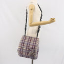 CHANEL Chain Camelia Shoulder Bag Tweed Multicolor Silver CC Auth 169721SAV-26