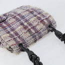 CHANEL Chain Camelia Shoulder Bag Tweed Multicolor Silver CC Auth 169721SAV-6