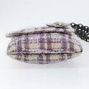 CHANEL Chain Camelia Shoulder Bag Tweed Multicolor Silver CC Auth 169721SAV-5