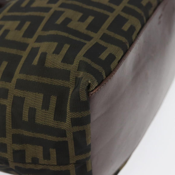 FENDI Zucca Canvas Tote Bag Black Brown Auth 169725