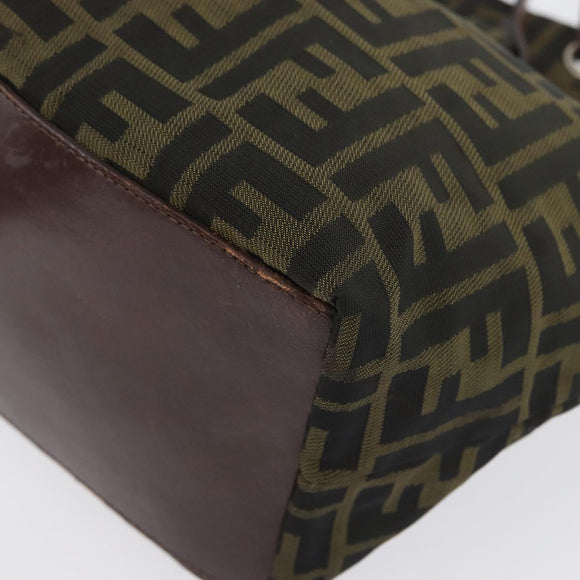 FENDI Zucca Canvas Tote Bag Black Brown Auth 169725